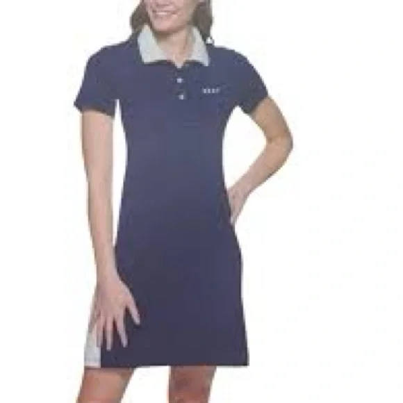 chinese dress ladies Frank & Eileen Women's Polo Dress, Lauren, Heritage Jersey, Size S, Blue